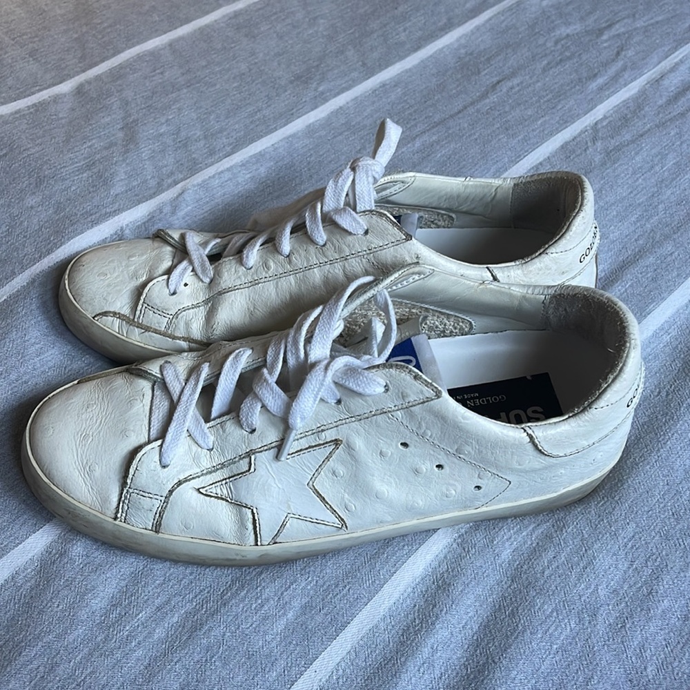 Golden Goose Superstar Ostrich-Stamped Court Sneakers - Picture 8 of 16